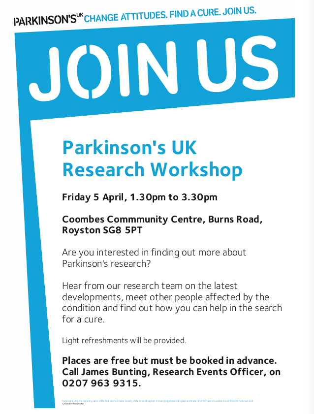 Parkinson's UK Research Workshop (5 April 2019)